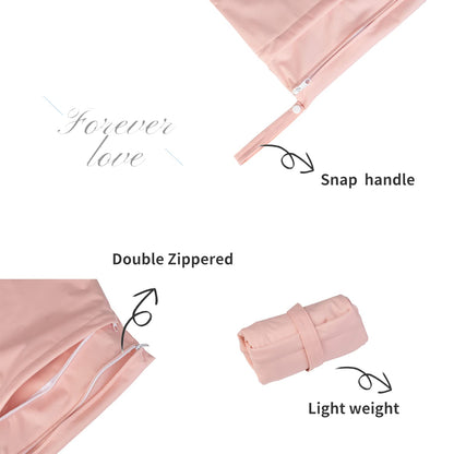 3 Pcs Cloth Diaper Wet Dry Bags Waterproof Reusable with Two Zippered Pockets Travel Beach Pool Daycare Soiled Baby Items Yoga Gym Bag for Swimsuits or Wet Clothes Small Medium Large