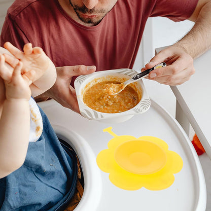 Anti-Slip Baby Bowl Mat Silicone Suction Pad for Feeding Yellow