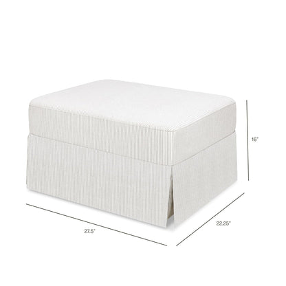 Crawford Gliding Ottoman in Blue Gingham, Greenguard Gold & CertiPUR-US Certified