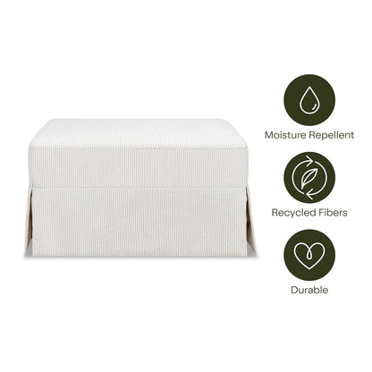 Crawford Gliding Ottoman in Blue Gingham, Greenguard Gold & CertiPUR-US Certified