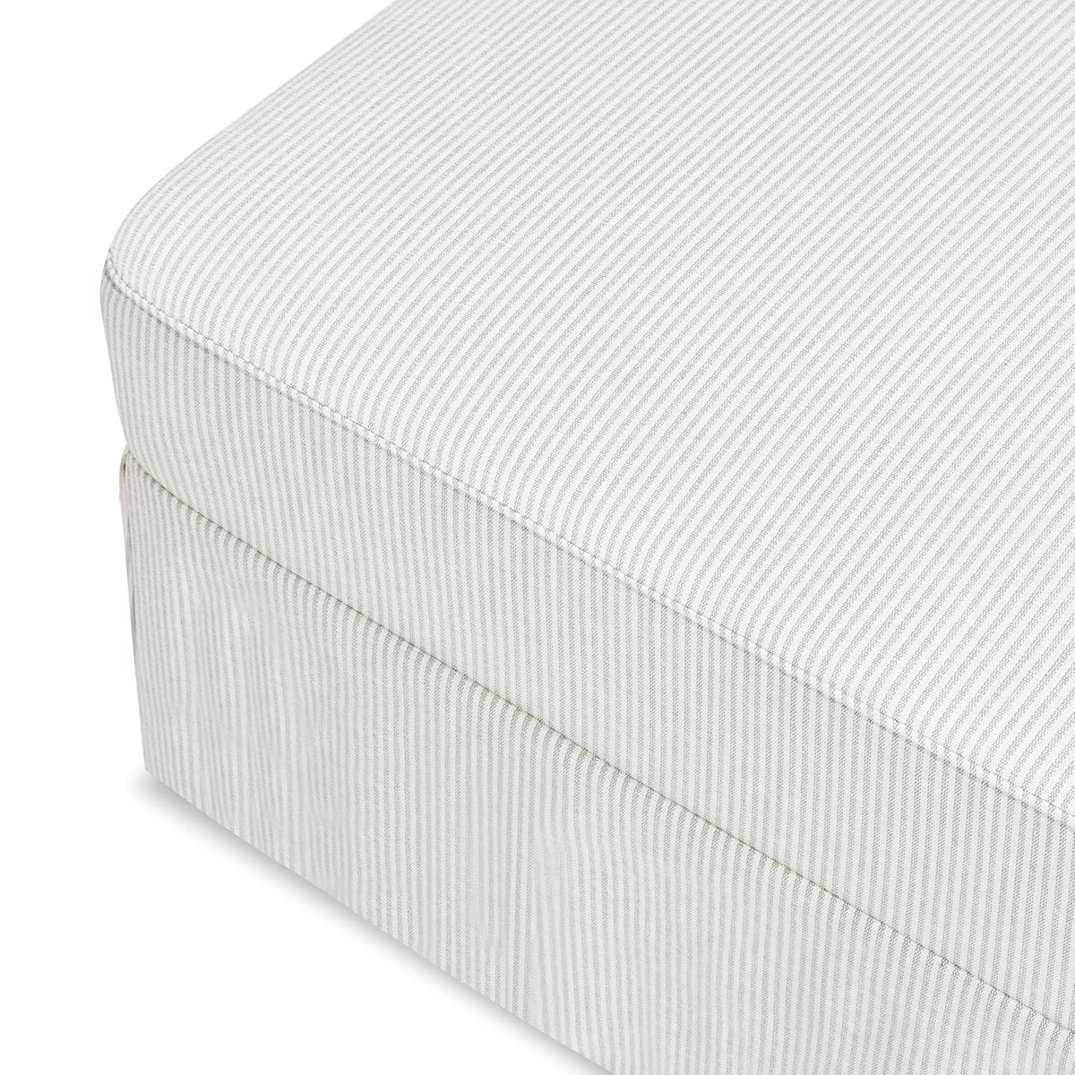 Crawford Gliding Ottoman in Blue Gingham, Greenguard Gold & CertiPUR-US Certified