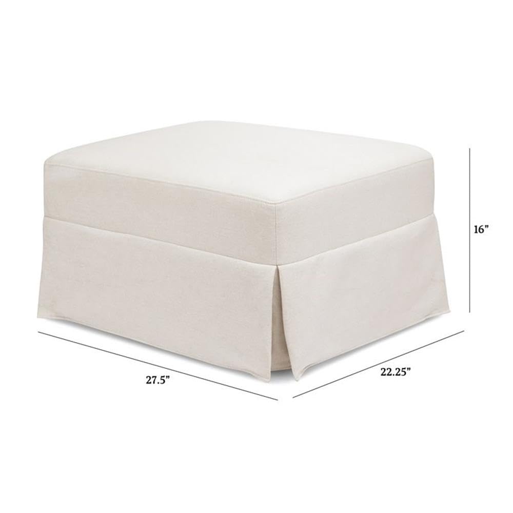 Crawford Gliding Ottoman in Blue Gingham, Greenguard Gold & CertiPUR-US Certified