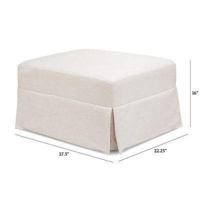Crawford Gliding Ottoman in Blue Gingham, Greenguard Gold & CertiPUR-US Certified