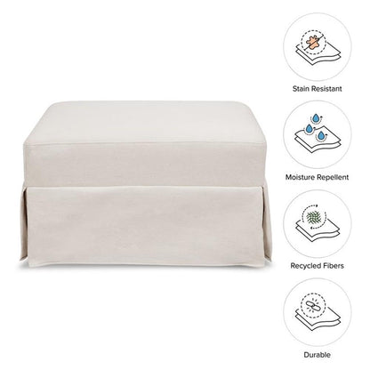 Crawford Gliding Ottoman in Blue Gingham, Greenguard Gold & CertiPUR-US Certified