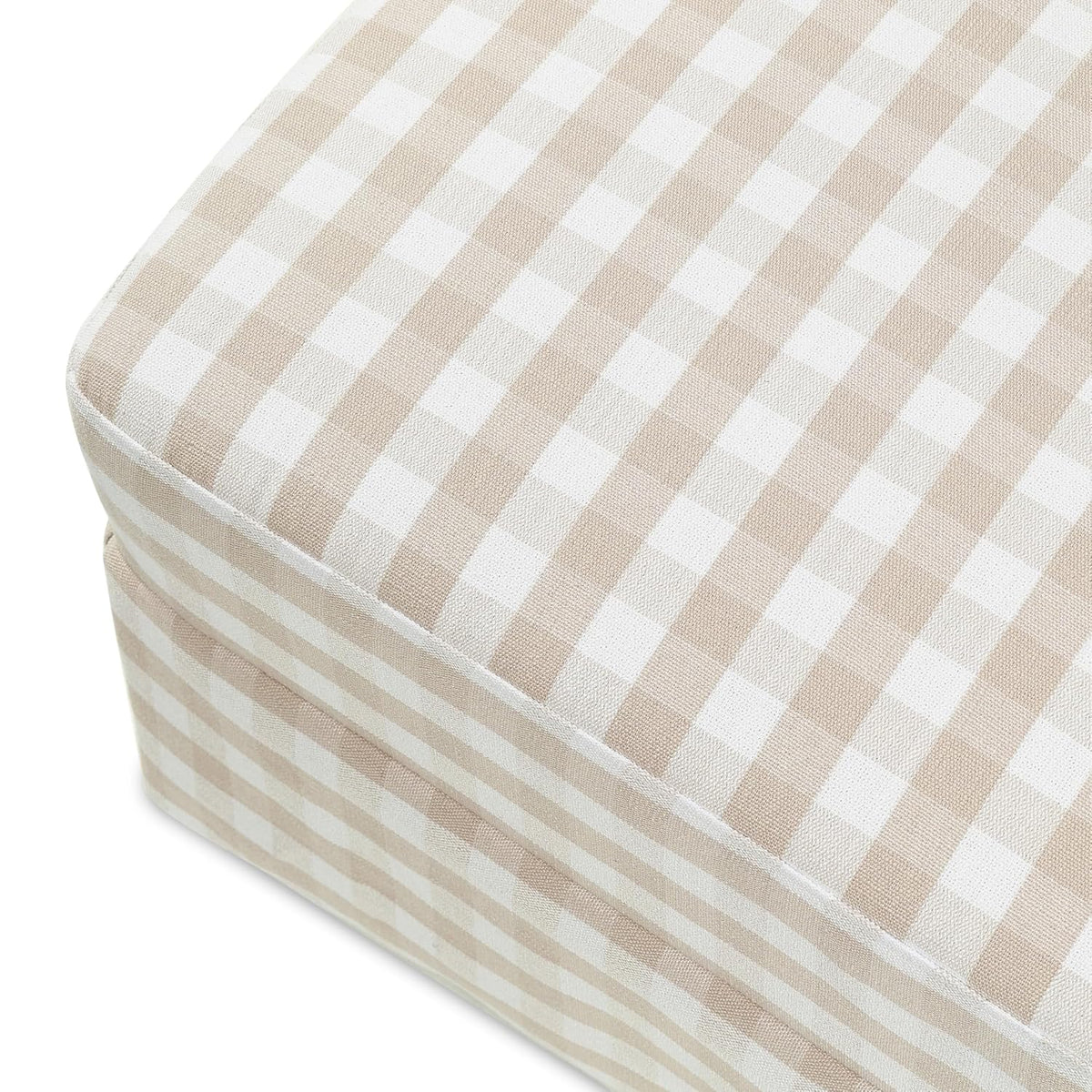 Crawford Gliding Ottoman in Blue Gingham, Greenguard Gold & CertiPUR-US Certified