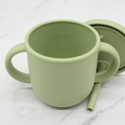 8 Piece| Feeding Set–|Bib, Suction Bowl, Sippy Cup, 2-in-1 Straw & Snack Cup Lid, Straw, Spoon & Fork