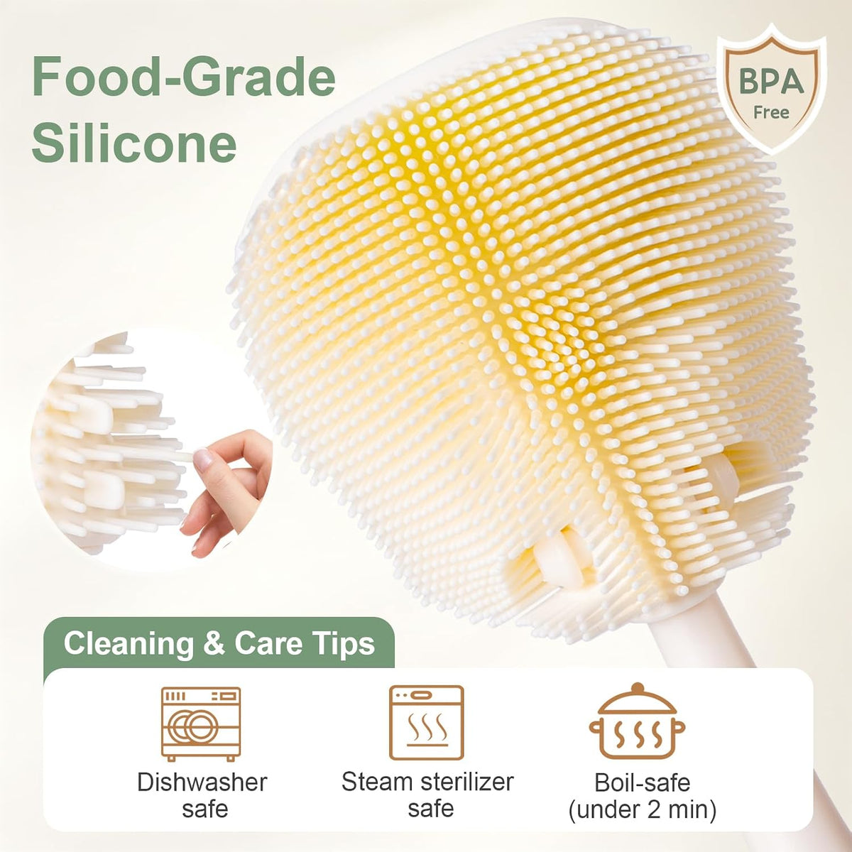 Baby Bottle Brush Set with Soap Dispenser, Foaming Brush & Drying Stand