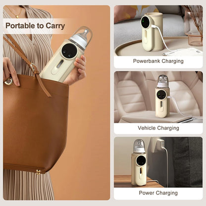 Portable Bottle Warmer for Travel,Battery-Powered with 6 Temperature Control