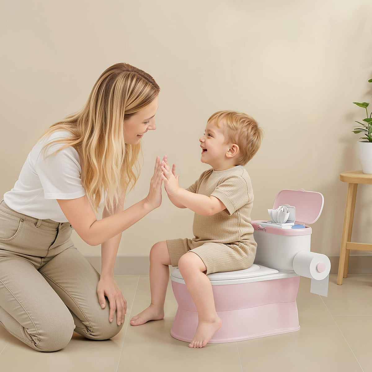 2-in-1 Toddler Potty Training Toilet with Detachable Training Seat