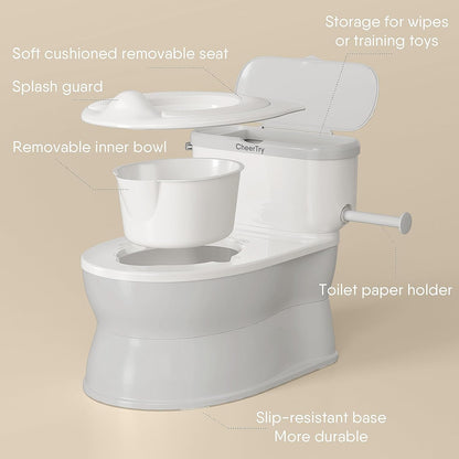 2-in-1 Toddler Potty Training Toilet with Detachable Training Seat