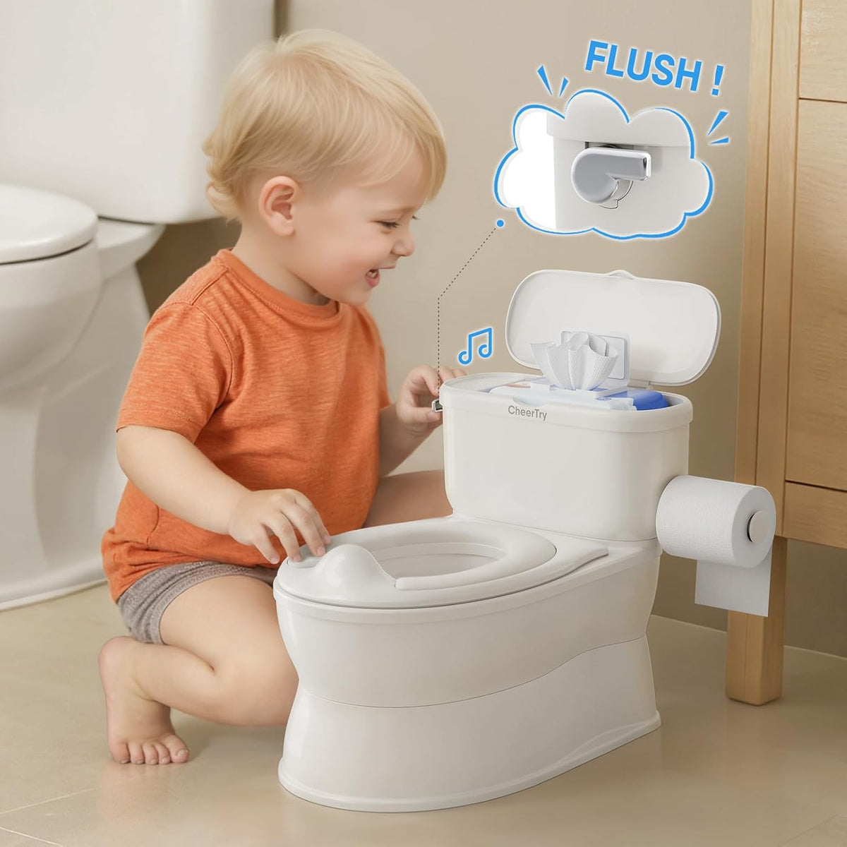 2-in-1 Toddler Potty Training Toilet with Detachable Training Seat