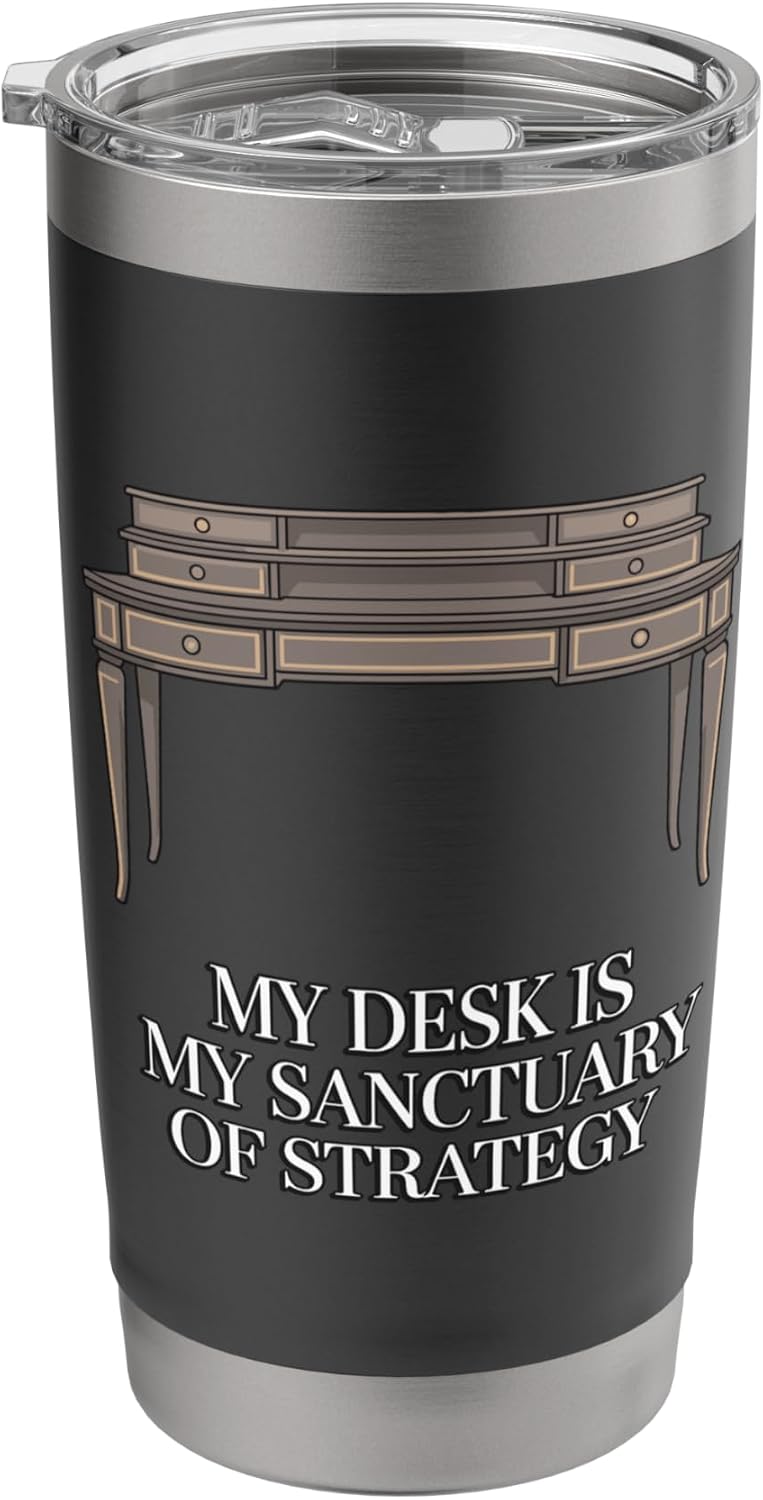 My Desk Is My Sanctuary Home Office Worker Stainless Steel Insulated Tumbler