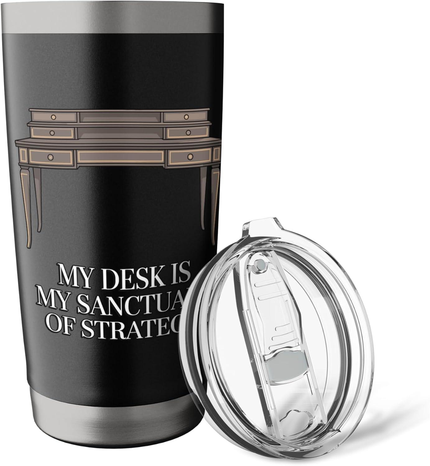 My Desk Is My Sanctuary Home Office Worker Stainless Steel Insulated Tumbler