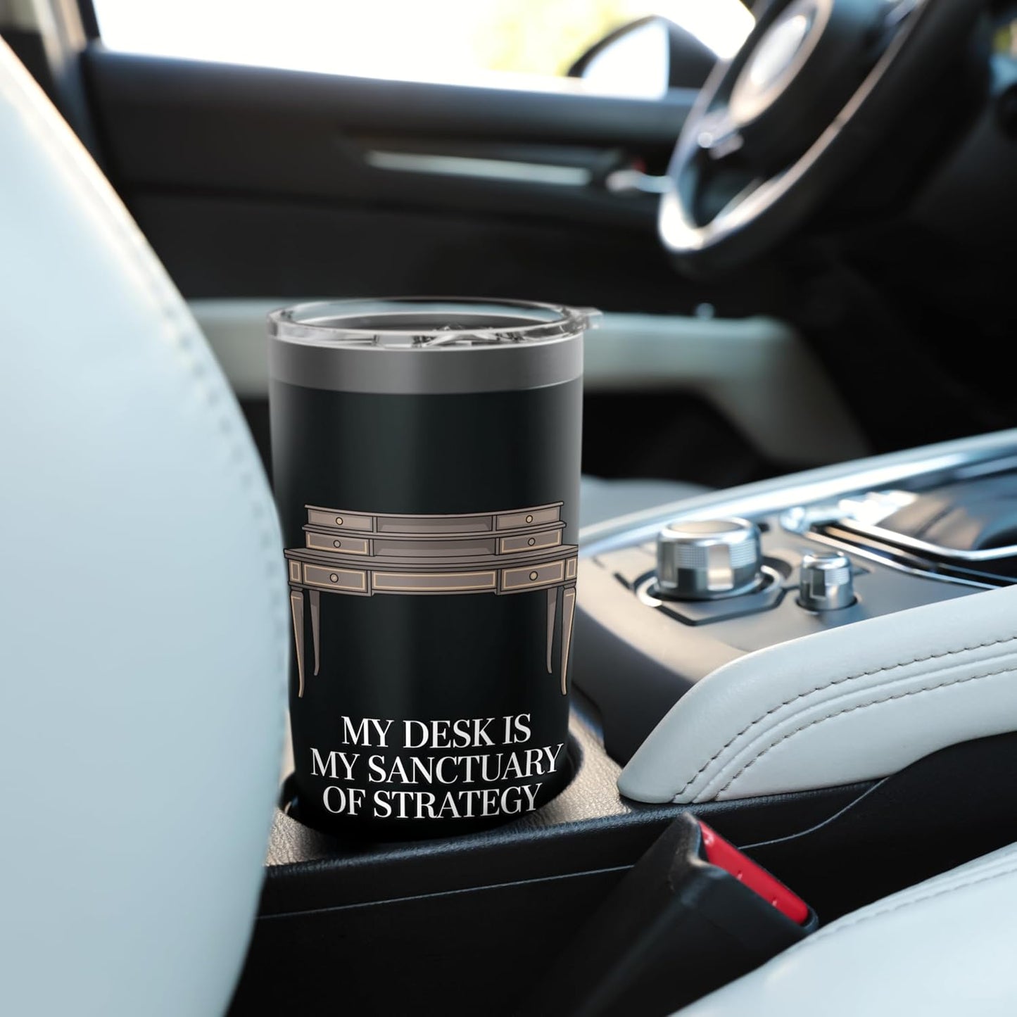 My Desk Is My Sanctuary Home Office Worker Stainless Steel Insulated Tumbler