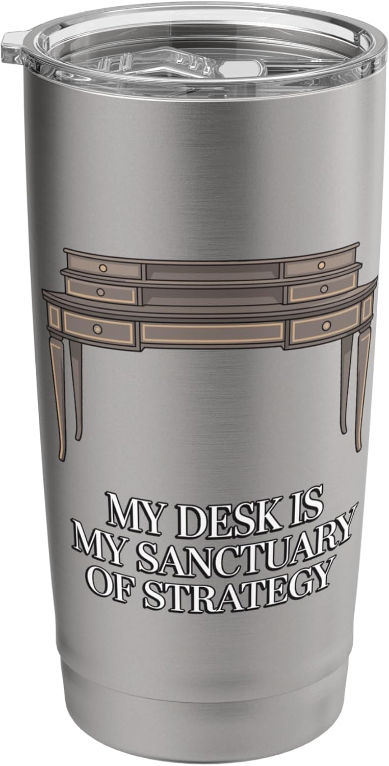 My Desk Is My Sanctuary Home Office Worker Stainless Steel Insulated Tumbler