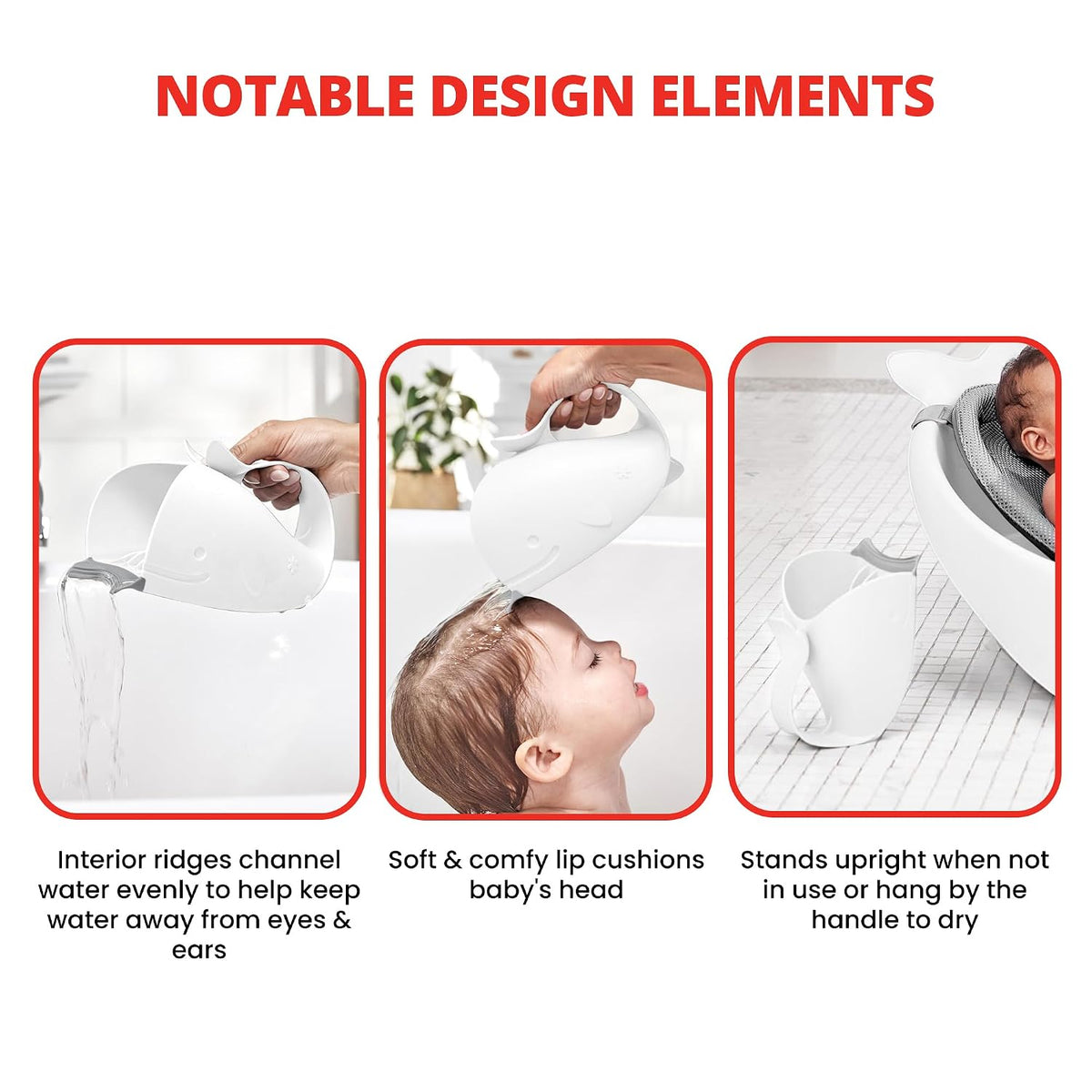 Baby Bath Rinse Cup MOBY Tear-Free Waterfall Rinser White Age 0+ (Pack of 12)