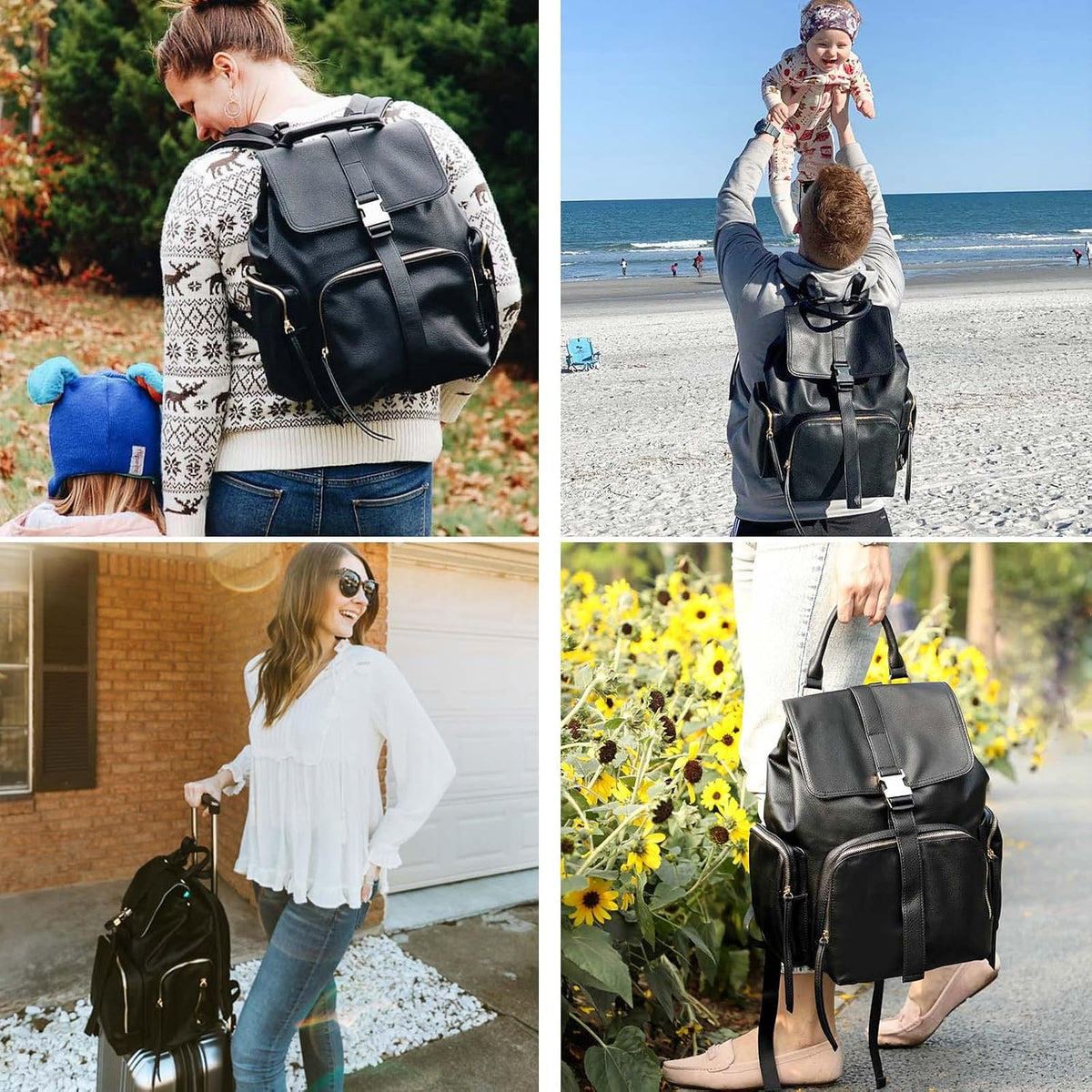 Diaper Bag Backpack Leather Baby Bag pañaleras para bebe