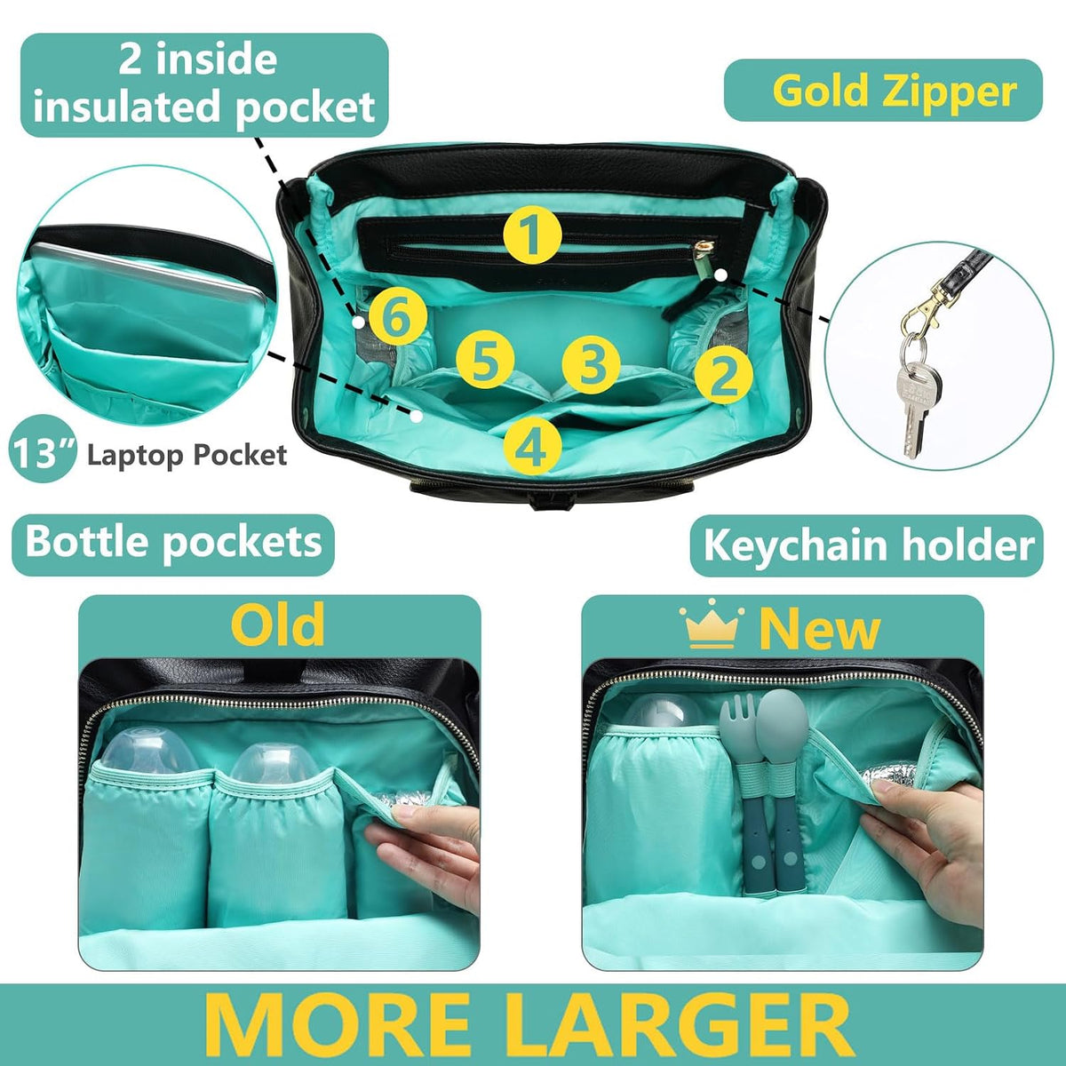 Diaper Bag Backpack Leather Baby Bag pañaleras para bebe