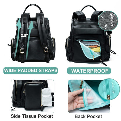Diaper Bag Backpack Leather Baby Bag pañaleras para bebe