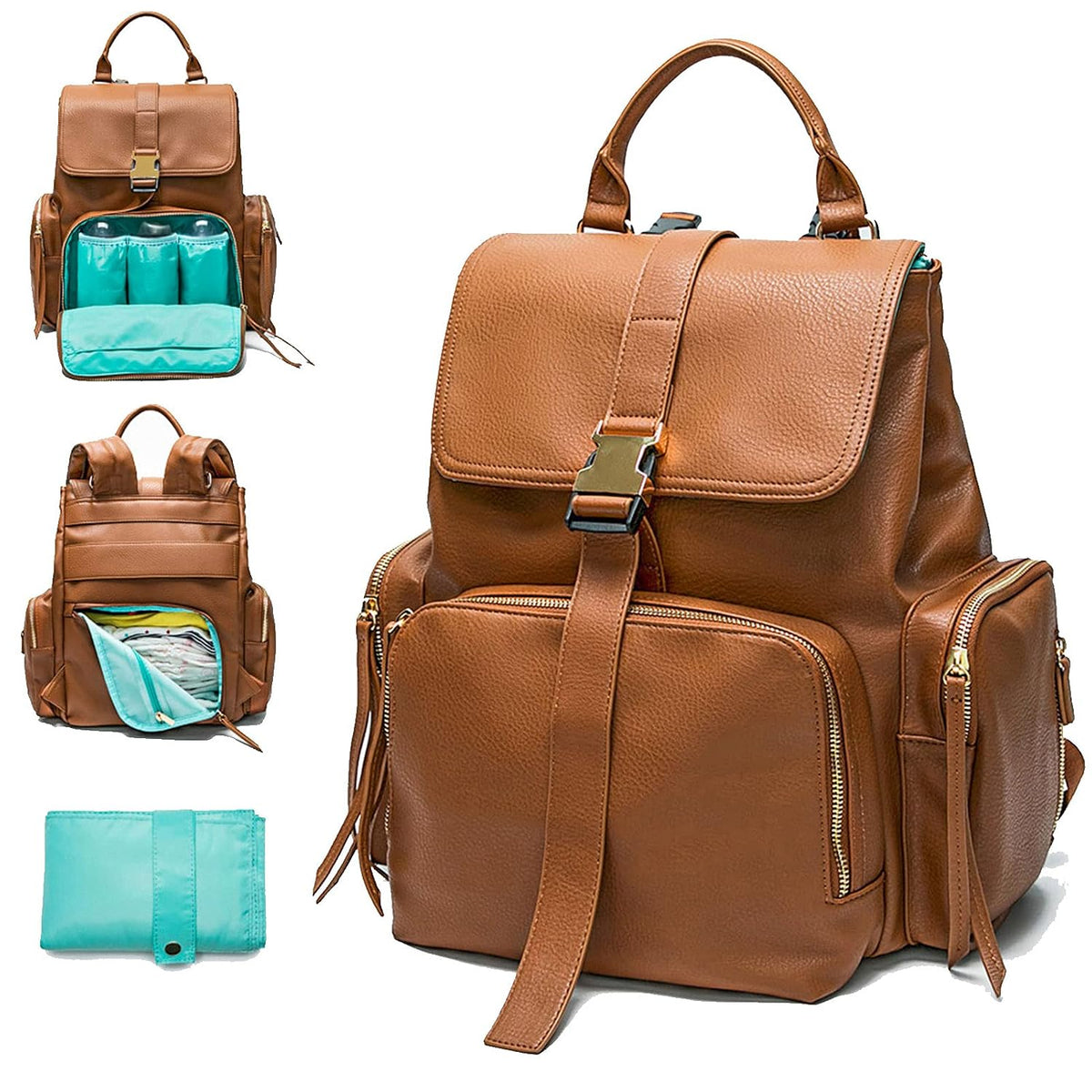 Diaper Bag Backpack Leather Baby Bag pañaleras para bebe