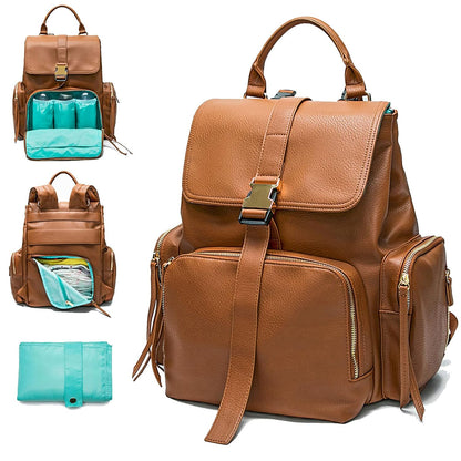 Diaper Bag Backpack Leather Baby Bag pañaleras para bebe
