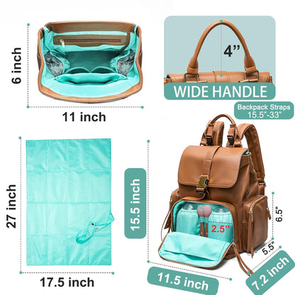 Diaper Bag Backpack Leather Baby Bag pañaleras para bebe