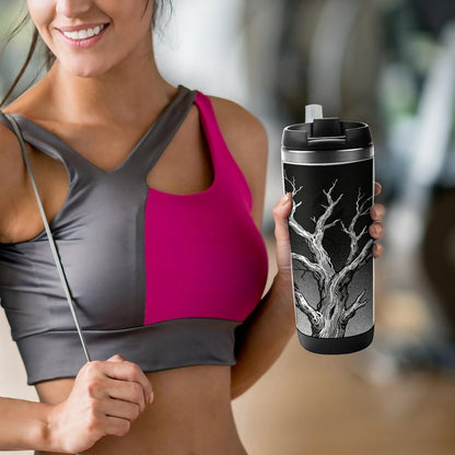 13oz Insulated Travel Coffee Mug Reusable Coffee Cup Water Bottle | Black - Dark Night Travel Mug with Leak Proof Lid Double Wall Stainless Steel Coffee Tumbler Personalized Gift