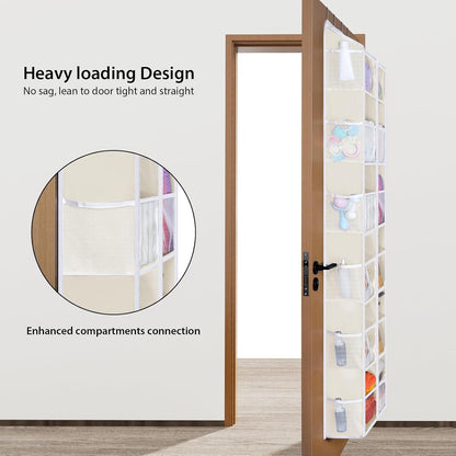 Over the Door Organizer, 6 Tiers Large Behind Door Storage, Grey