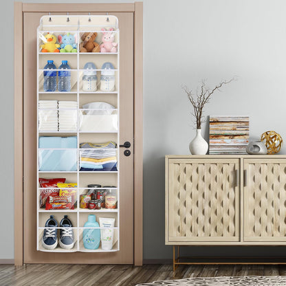 Over the Door Organizer, 6 Tiers Large Behind Door Storage, Grey