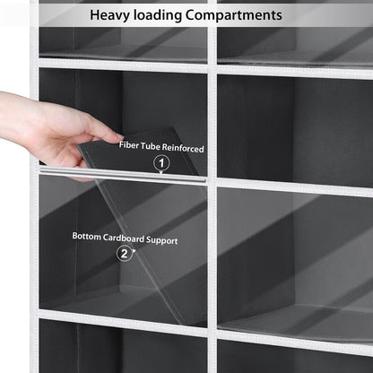 Over the Door Organizer, 6 Tiers Large Behind Door Storage, Grey