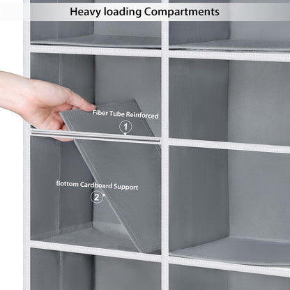 Over the Door Organizer, 6 Tiers Large Behind Door Storage, Grey