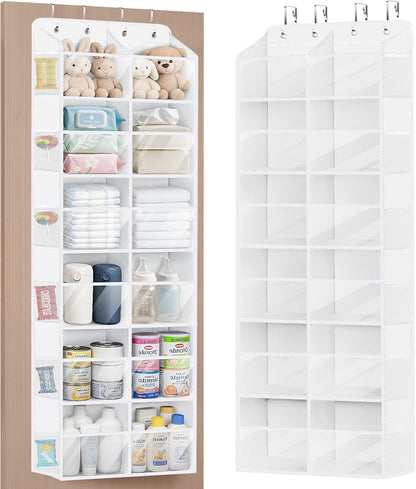 Over the Door Organizer, 6 Tiers Large Behind Door Storage, Grey