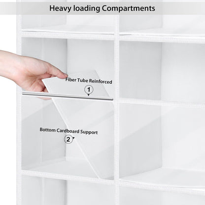 Over the Door Organizer, 6 Tiers Large Behind Door Storage, Grey
