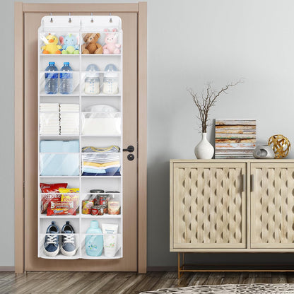 Over the Door Organizer, 6 Tiers Large Behind Door Storage, Grey