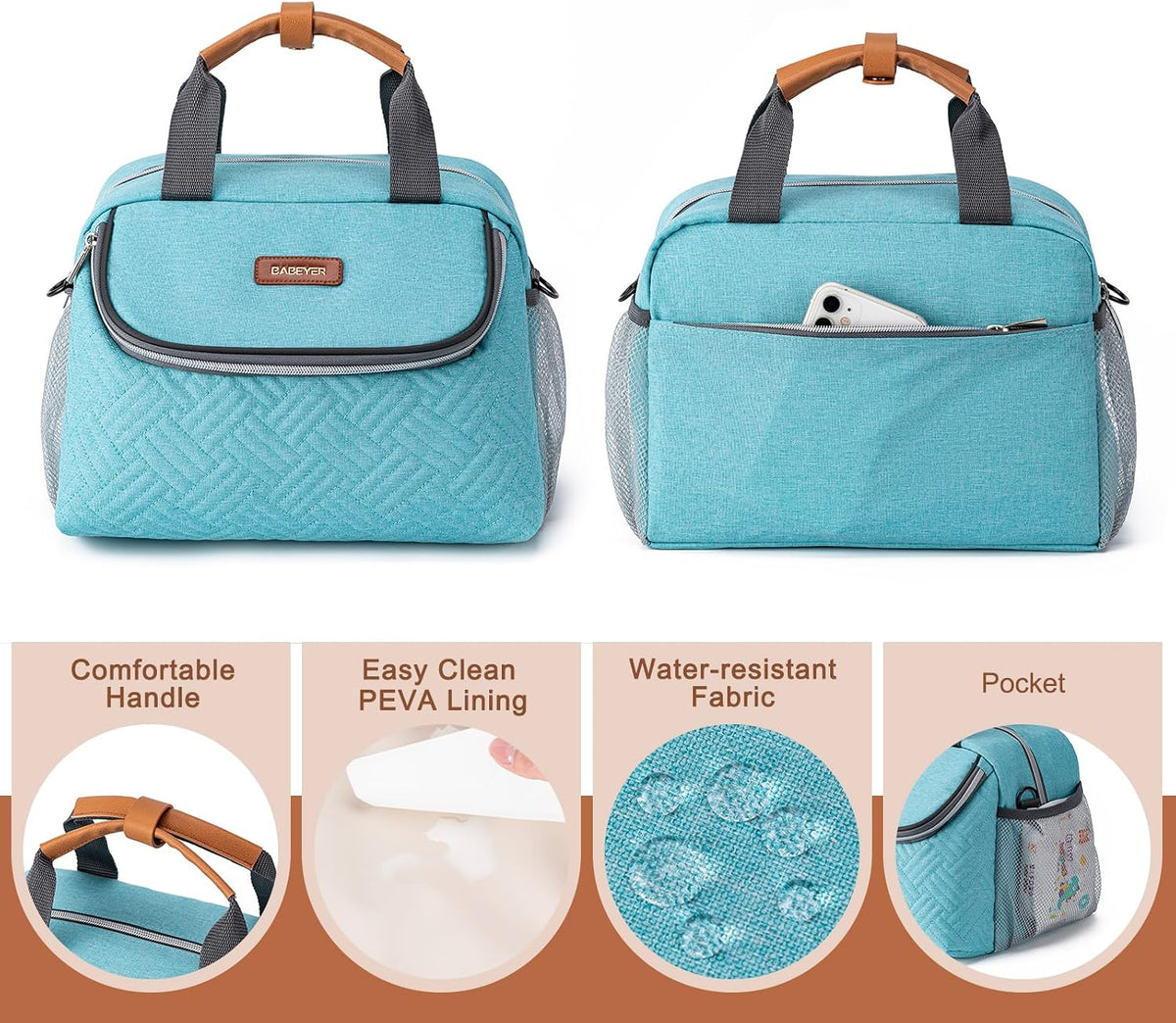 Breastmilk Cooler Bag with Ice Pack Fits 6 Baby Bottles up to 9 Ounce, Wearable Breast Pumps Cooler Bag for Nursing Mom Daycare, Work, Travel- Dark Grey