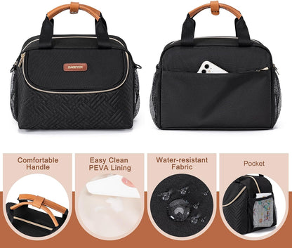 Breastmilk Cooler Bag with Ice Pack Fits 6 Baby Bottles up to 9 Ounce, Wearable Breast Pumps Cooler Bag for Nursing Mom Daycare, Work, Travel- Dark Grey