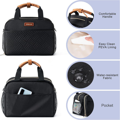Breastmilk Cooler Bag with Ice Pack Fits 6 Baby Bottles up to 9 Ounce, Wearable Breast Pumps Cooler Bag for Nursing Mom Daycare, Work, Travel- Dark Grey