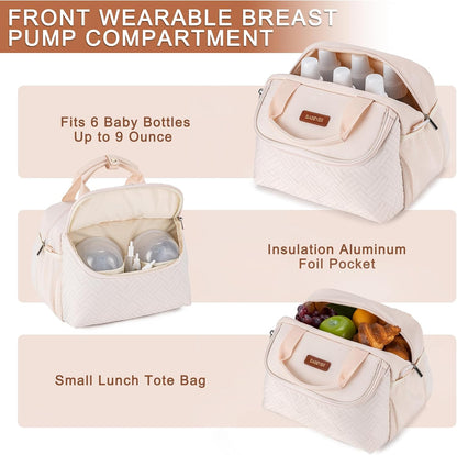 Breastmilk Cooler Bag with Ice Pack Fits 6 Baby Bottles up to 9 Ounce, Wearable Breast Pumps Cooler Bag for Nursing Mom Daycare, Work, Travel- Dark Grey