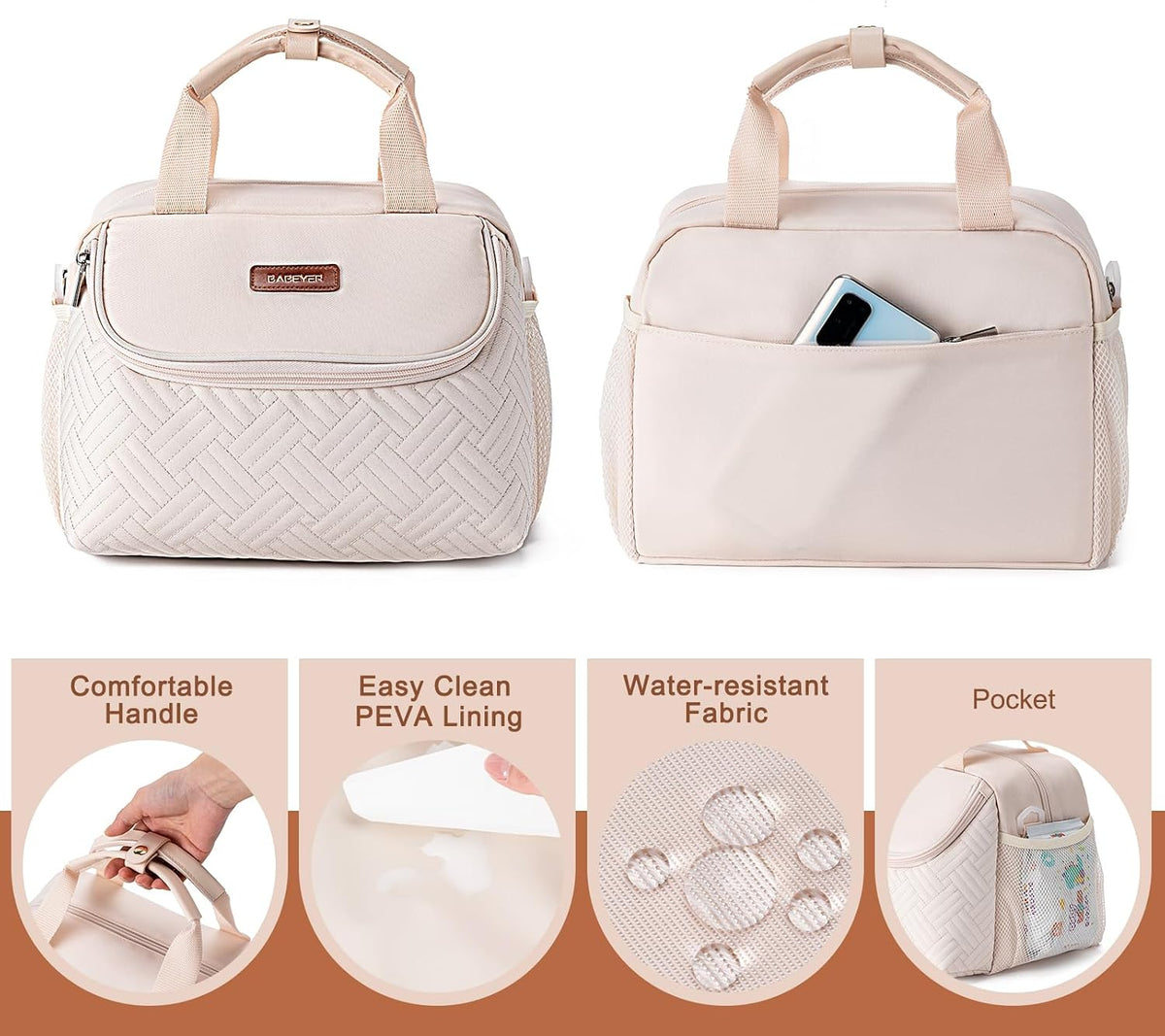 Breastmilk Cooler Bag with Ice Pack Fits 6 Baby Bottles up to 9 Ounce, Wearable Breast Pumps Cooler Bag for Nursing Mom Daycare, Work, Travel- Dark Grey