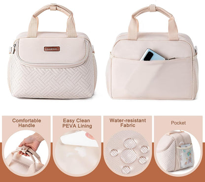 Breastmilk Cooler Bag with Ice Pack Fits 6 Baby Bottles up to 9 Ounce, Wearable Breast Pumps Cooler Bag for Nursing Mom Daycare, Work, Travel- Dark Grey