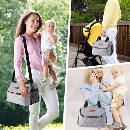 Breastmilk Cooler Bag with Ice Pack Fits 6 Baby Bottles up to 9 Ounce, Wearable Breast Pumps Cooler Bag for Nursing Mom Daycare, Work, Travel- Dark Grey