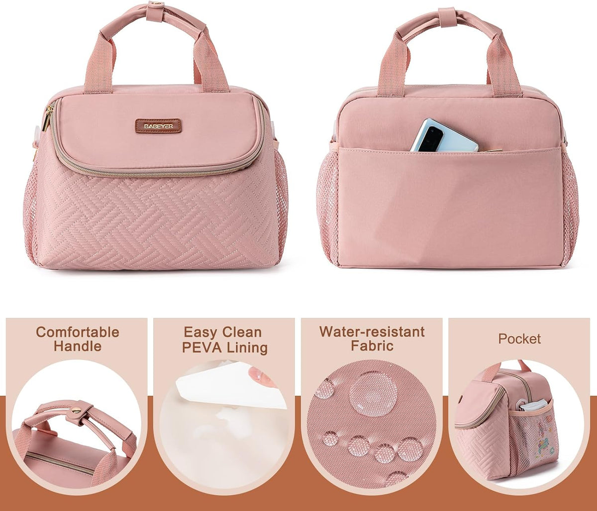Breastmilk Cooler Bag with Ice Pack Fits 6 Baby Bottles up to 9 Ounce, Wearable Breast Pumps Cooler Bag for Nursing Mom Daycare, Work, Travel- Dark Grey
