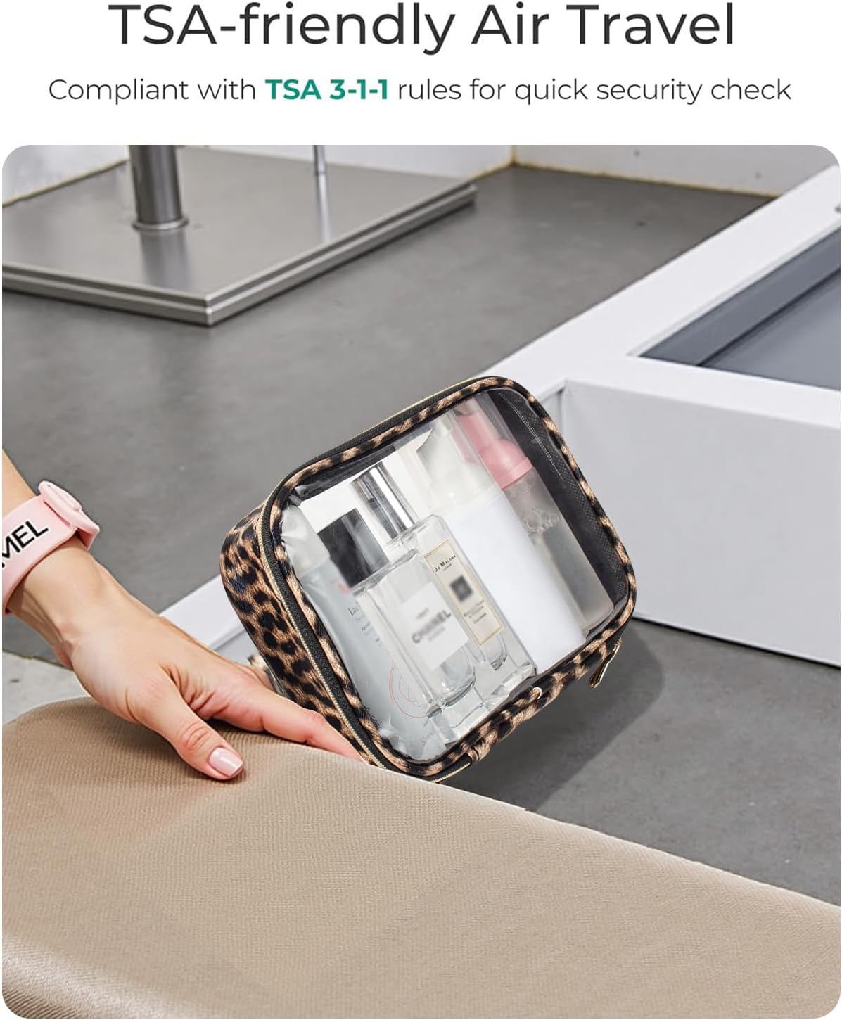 TSA Approved Diaper Bag Organizer Pouch Set, Waterproof Clear Toiletry Bag Travel Packing Organizer Bags Clear Makeup Pouch Cosmetic Case with Zipper Car Essentials Bag