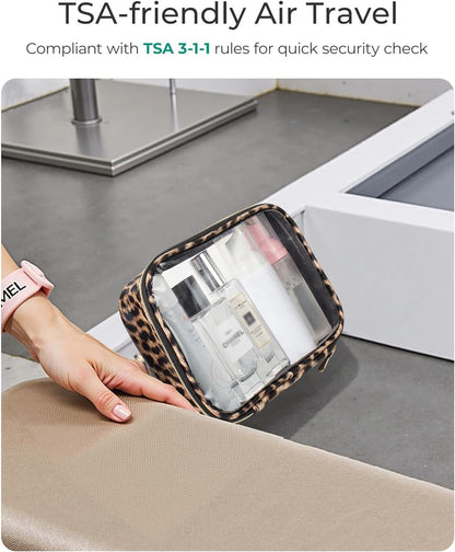 TSA Approved Diaper Bag Organizer Pouch Set, Waterproof Clear Toiletry Bag Travel Packing Organizer Bags Clear Makeup Pouch Cosmetic Case with Zipper Car Essentials Bag