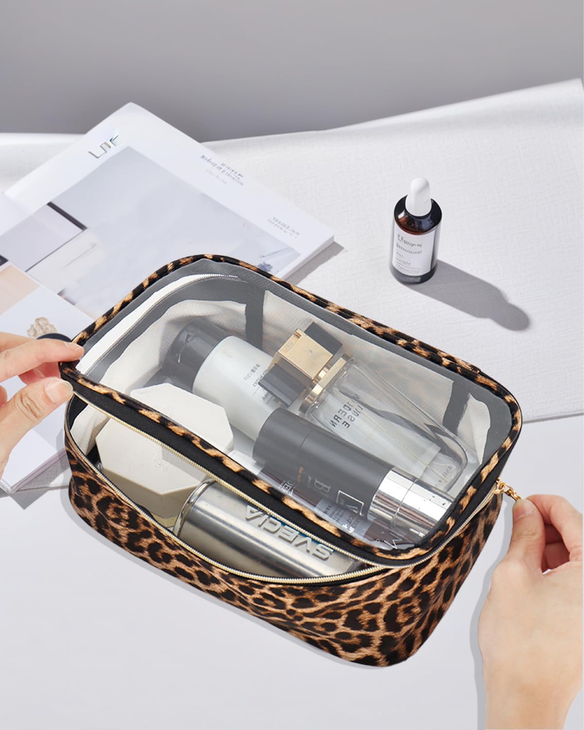 TSA Approved Diaper Bag Organizer Pouch Set, Waterproof Clear Toiletry Bag Travel Packing Organizer Bags Clear Makeup Pouch Cosmetic Case with Zipper Car Essentials Bag