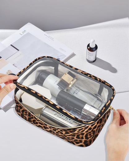 TSA Approved Diaper Bag Organizer Pouch Set, Waterproof Clear Toiletry Bag Travel Packing Organizer Bags Clear Makeup Pouch Cosmetic Case with Zipper Car Essentials Bag