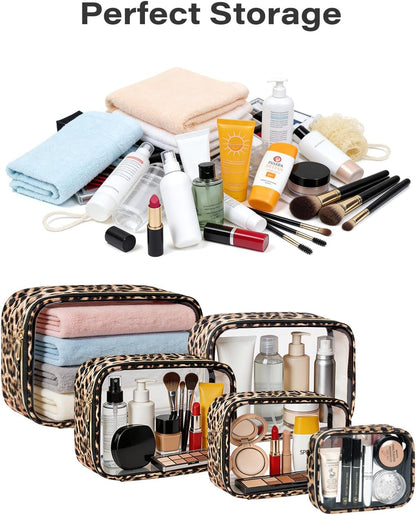 TSA Approved Diaper Bag Organizer Pouch Set, Waterproof Clear Toiletry Bag Travel Packing Organizer Bags Clear Makeup Pouch Cosmetic Case with Zipper Car Essentials Bag