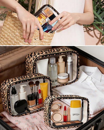 TSA Approved Diaper Bag Organizer Pouch Set, Waterproof Clear Toiletry Bag Travel Packing Organizer Bags Clear Makeup Pouch Cosmetic Case with Zipper Car Essentials Bag