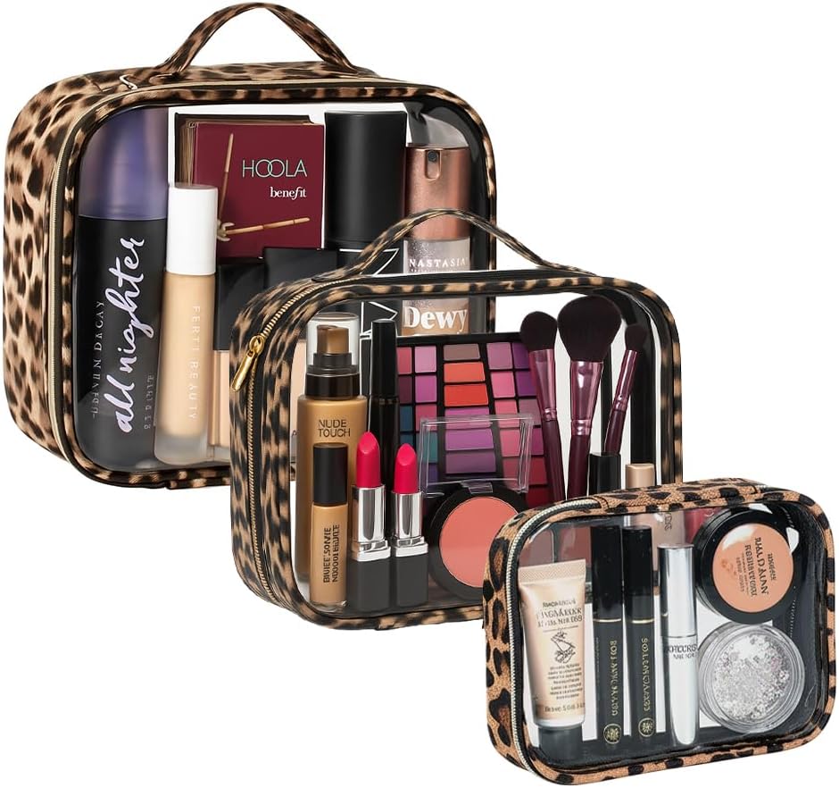 TSA Approved Diaper Bag Organizer Pouch Set, Waterproof Clear Toiletry Bag Travel Packing Organizer Bags Clear Makeup Pouch Cosmetic Case with Zipper Car Essentials Bag