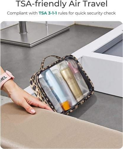 TSA Approved Diaper Bag Organizer Pouch Set, Waterproof Clear Toiletry Bag Travel Packing Organizer Bags Clear Makeup Pouch Cosmetic Case with Zipper Car Essentials Bag